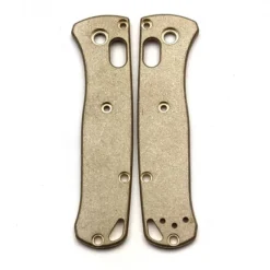 Flytanium Antique Stonewash Brass Scales For Benchmade Mini Bugout Knife