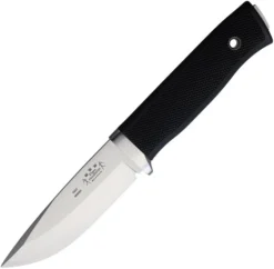 Fallkniven F1 Pro Fixed Blade Knife Black Thermorun Handle Elmax Plain Edge Satin Finish