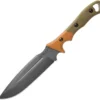 TOPS Viking Tactics Norseman Fixed Knife Green Tan Micarta Handle Plain Edge VTAC01
