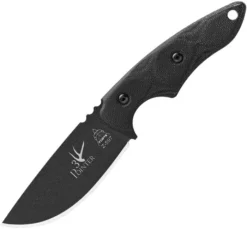 Tops 3 Pointer Fixed Blade Knife Black Canvas Micarta Handle Plain Edge TP3PR01