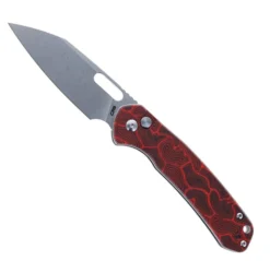 WMK Exclusive CJRB Pyrite Wharncliffe Folding Knife Black & Red Gmascus G10 Handle AR-RPM9 Wharncliffe Plain Edge Stonewash Finish J1925A-MFS