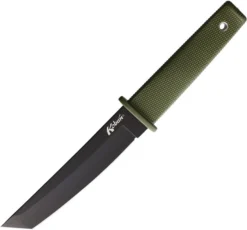 Cold Steel Kobun Boot Fixed Blade Knife OD Green Kraton Handle Plain Black Blade 17TODBK