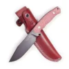 Giant Mouse Knives GMF4-DB Fixed Blade Knife Red Canvas Micarta Handle N690 Plain Edge PVD Stonewash Finish