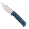 Petrified Fish Beluga Fixed Blade Knife Blue Micarta Handle N690 Plain Edge Satin Finish P01F-BMS
