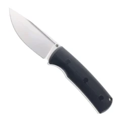 Petrified Fish Beluga Fixed Blade Knife Black G10 Handle N690 Plain Edge Satin Finish P01F-DS