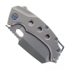 PMP Titano Folding Knife Grey W/ Blue Clip And BackspacerTitanium Handle Flipper Overbuilt Pocket Knife M390 Blade Steel -Cold Steel || Mora || Spyderco Shop PMP TITANIN GRAY BLUE 01 39651.1695829551