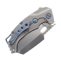 PMP Titano Folding Knife Grey W/ Blue Clip And BackspacerTitanium Handle Flipper Overbuilt Pocket Knife M390 Blade Steel -Cold Steel || Mora || Spyderco Shop PMP TITANIN GRAY BLUE 03 70932.1695829551