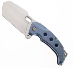 PMP Titano Folding Knife Blue Titanium Handle Flipper Overbuilt Pocket Knife M390 Blade Steel