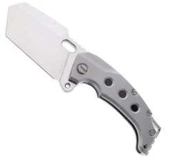 PMP Titano Folding Knife Grey Titanium Handle Flipper Overbuilt Pocket Knife M390 Blade Steel