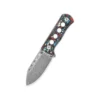 QSP Canary Fixed Blade Knife Black/Blue/Red Carbon Fiber Handle Laminated Damascus Blade Plain Edge QS141-J