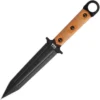 Tops Modern Gladius Fixed Blade Knife Tan Canvas Micarta Handle 1095HC Plain Black Blade GLAD01
