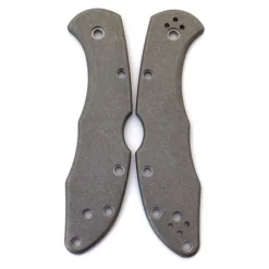 Flytanium Stonewash Titanium Scales For Spyderco Delica Knife