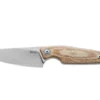MKM MAKRO 2 Fixed Blade Knife Natural Micarta Canvas Handle M390 Sheepsfoot Plain Edge Stonewash Finish MA02-NC