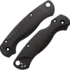 Flytanium PM2 Lotus Knife Scales For Spyderco Paramilitary Black Weave Carbon Fiber Body FLY-804