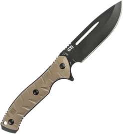 5.11 Tactical CKF 3.5 Fixed Blade Knife Tan FRN Handle SCM435 Plain Edge Black Electroplated Finish FTL51152