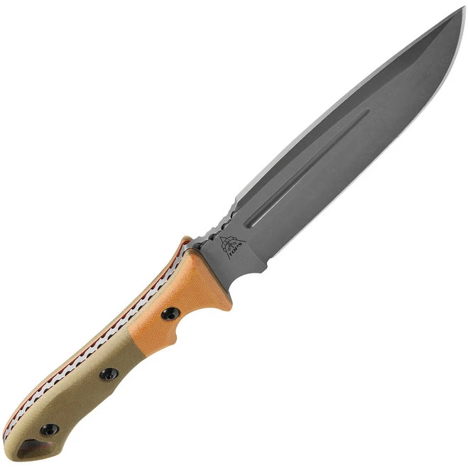 TOPS Viking Tactics Norseman Fixed Knife Green Tan Micarta Handle Plain Edge VTAC01 6 TOPS Viking Tactics Norseman Fixed Knife Green Tan Micarta Handle Plain Edge VTAC01 - Image 6