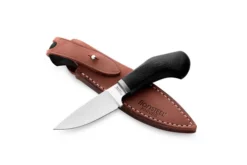 Lion Steel Willy Fixed Blade Knife Black G10 Handle M390 Plain Edge Satin Finish WL1 GBK